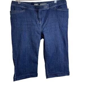 J.Jill Genuine Fit Below Waist Cropped Blue Denim Jean Capris Women’s Size 14p